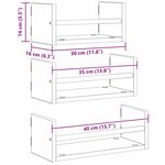 vidaXL Ensemble d'étagères murales 3 Pièces Chêne noir 40x16x14cm