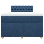 vidaXL Sommier à lattes de lit avec matelas Bleu 120x200 cm Tissu
