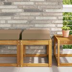 vidaXL Coussin de Siège d'Extérieur Taupe 40 x 40 x 8 cm