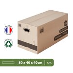 Pack and Move - Lot 40 cartons déménagement XL -80 x 40 x 40 cm - Poignées renforcées - 2 adhésifs offerts