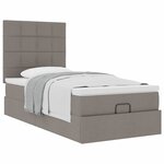 vidaXL Lit ottoman avec matelas taupe 90x200 cm tissu