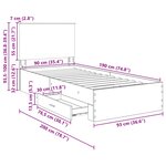 vidaXL Cadre de lit Chêne Sonoma 90 x 190 cm Bois d'ingénierie
