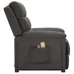 vidaXL Fauteuil de massage inclinable Gris foncé Tissu