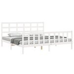 vidaXL Cadre de lit sans matelas blanc 200x200 cm bois massif de pin