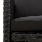 vidaXL Chaises de jardin avec coussins lot de 4 Résine tressée Noir