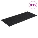 vidaXL Tapis d'escalier autocollants Rectangulaire 15 Pièces 60x25cm Gris