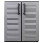 vidaXL Armoire de rangement de jardin Gris et noir 68x37x84 cm PP