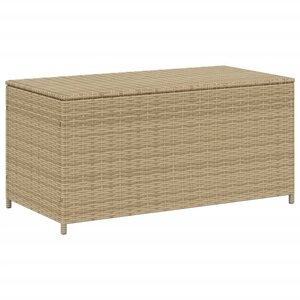 vidaXL Boîte de rangement de jardin mélange beige 190L résine tressée