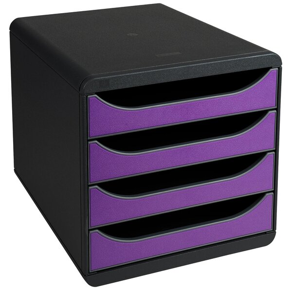 Module De Classement Big Box 4 Tiroirs Iderama - Violet - Exacompta
