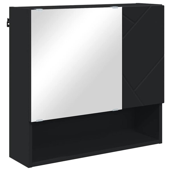vidaXL Armoire Miroir Noir 59 x 17 x 55 cm Bois d'ingénierie