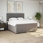 vidaXL Sommier à lattes de lit avec matelas Taupe 180x200 cm Tissu