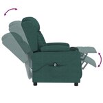 vidaXL Fauteuil inclinable électrique Vert foncé Tissu