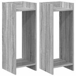 vidaXL Support de Plante 2 pièces Sonoma gris 30 x 30 x 80 cm