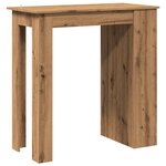 vidaXL Table de bar avec étagère de rangement chêne artisanal