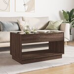 vidaXL Table basse avec LED infini chêne marron 90x50x50 cm