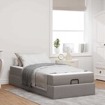 vidaXL Cadre de lit avec matelas Taupe 100 x 200 cm tissu