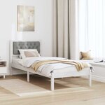 vidaXL Cadre de lit avec tête de lit Gris clair 80 x 200 cm Pin massif