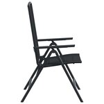 vidaXL Chaises de jardin inclinables 2 Pièces Noir 58 x 71 x 112 cm