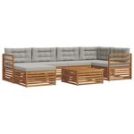 vidaXL Ensemble de canapés d'extérieur 7 pc Gris Naturel et Clair