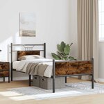 vidaXL Cadre de lit sans matelas chêne fumé 90x200cm bois d'ingénierie