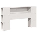vidaXL Lit bibliothèque sans matelas blanc 160x200 cm bois pin massif