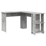 vidaXL Bureau d'angle Gris béton 140 x 113 5 x 75 cm Bois d'ingénierie