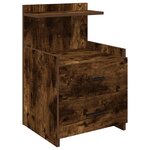 vidaXL Table de chevet avec 2 tiroirs Chêne fumé 40 x 36 5 x 62 cm