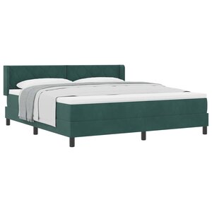 vidaXL Lit à ressorts avec tête de lit Vert foncé 200 x 180 cm Velours