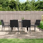 vidaXL Ensemble à manger de jardin 7 Pièces coussins résine tressée acier