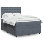vidaXL Sommier à lattes de lit et matelas Gris foncé 140x200cm Velours