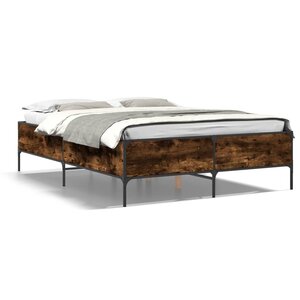 vidaXL Cadre de lit sans matelas chêne fumé 140x190 cm