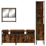 vidaXL Ensemble de meubles de salle de bain 4 Pièces Chêne fumé Bois