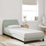 vidaXL Cadre de lit Dover gris clair 80x200 cm velours