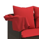 vidaXL Chaise longue avec coussins marron résine tressée