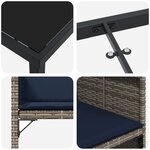 vidaXL Ensemble de salle à manger de jardin 5 pièces avec coussins en rotin poly gris