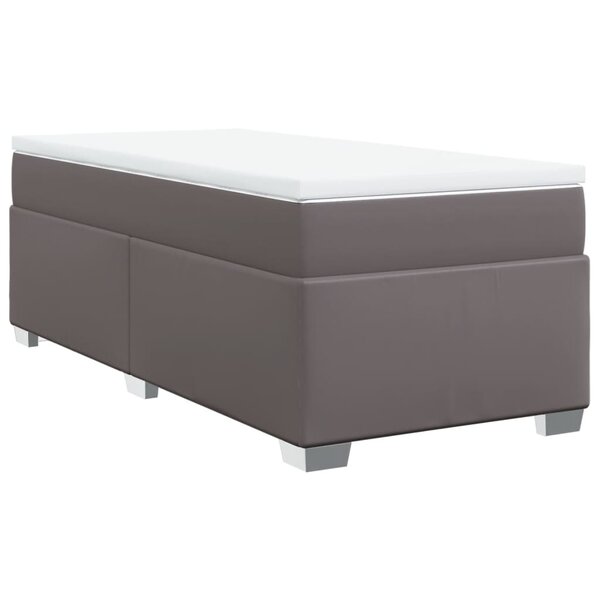 vidaXL Sommier à lattes de lit avec matelas Gris 80x200 cm Similicuir