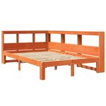 vidaXL Lit bibliothèque sans matelas cire marron 120x190cm pin massif