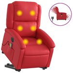 vidaXL Fauteuil inclinable de massage électrique rouge similicuir