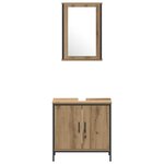vidaXL Ensemble de mobilier de salle de bain avec étagère 4 Pièces Marron
