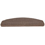 vidaXL Tapis d'escalier 20 pièces 65 x 24 x 4 cm Marron café Demi-rond Grand