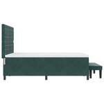 vidaXL Lit à ressorts avec matelas Vert foncé 140 x 200 cm Velours