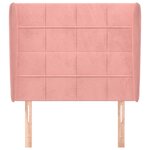 vidaXL Tête de lit avec oreilles Rose 83x23x118/128 cm Velours