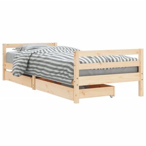 vidaXL Cadre de lit enfant avec tiroirs 90x200 cm bois de pin massif