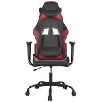 vidaXL Chaise de jeu Noir et rouge bordeaux Similicuir
