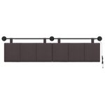 vidaXL Tête de lit suspendue Avec lumière LED Marron foncé Tissu