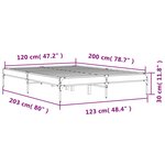 vidaXL Cadre de lit chêne marron 120x200 cm bois d'ingénierie et métal