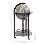 vidaXL Bar sous forme de globe Bois d'eucalyptus Bleu