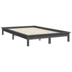 vidaXL Cadre de lit sans matelas gris 160x200 cm bois massif