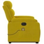 vidaXL Fauteuil inclinable de massage électrique jaune velours