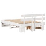vidaXL Cadre de lit avec tiroirs - Blanc 120 x 190 cm - Bois de pin massif